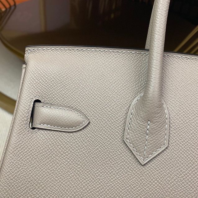 Hermes original epsom leather birkin 30 bag H30-3 gris asphalte