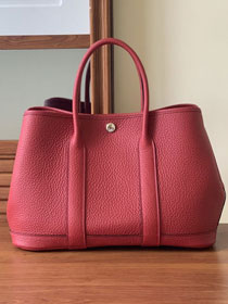 Hermes original togo leather garden party 36 bag G0360  bordeaux