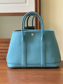 Hermes original togo leather garden party 36 bag G0360 blue du nord 