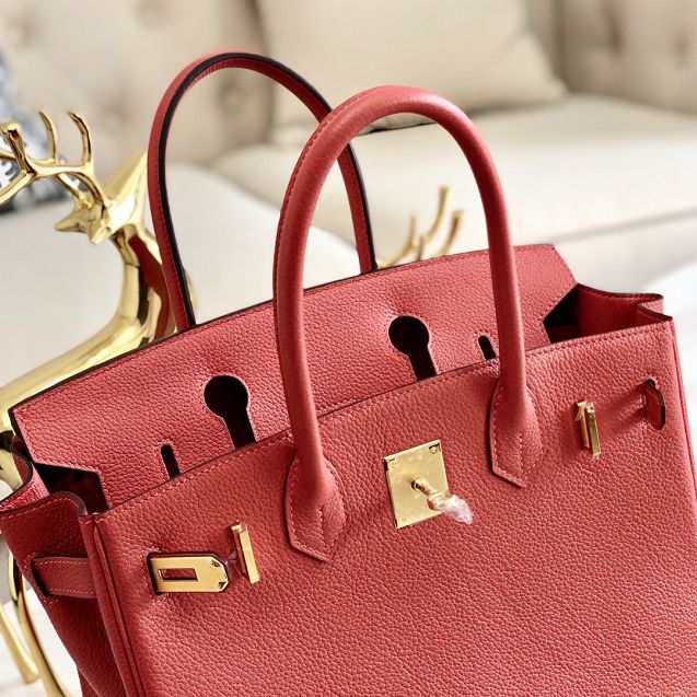 Hermes original togo leather birkin 35 bag H35-1 red bean 