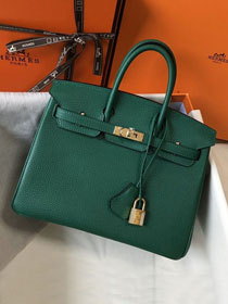 Hermes original togo leather birkin 35 bag H35-1 vert fonce