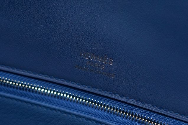 Hermes handmade original canvas&calfskin shadow birkin bag BK0037 blue
