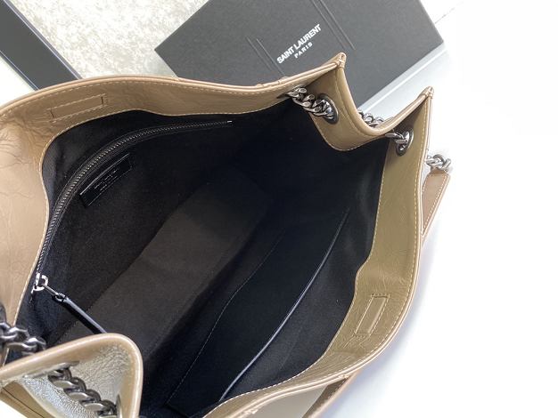 YSL original calfskin niki shopping bag 577999 khaki