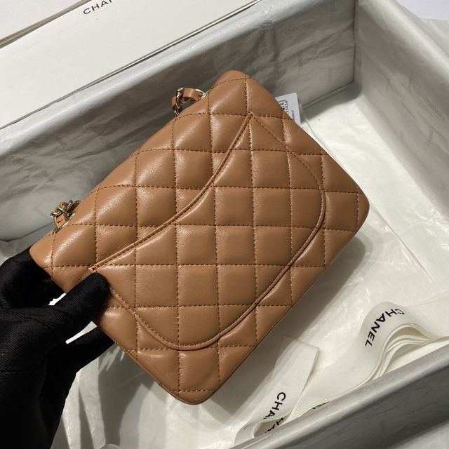 CC original lambskin super mini flap bag A35200 caramel
