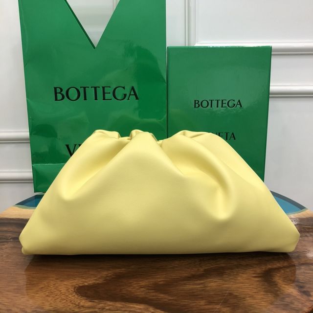 BV original calfskin large pouch 576227 light yellow