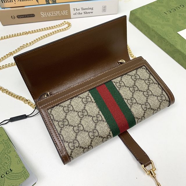 GG original canvas jackie 1961 chain wallet 652681 brown