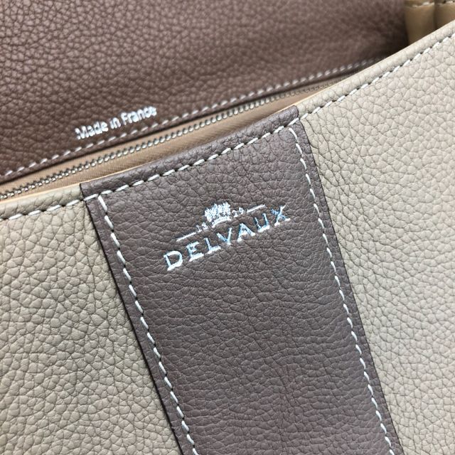 Delvaux original grained calfskin brillant bag MM AA0555 coffee&grey