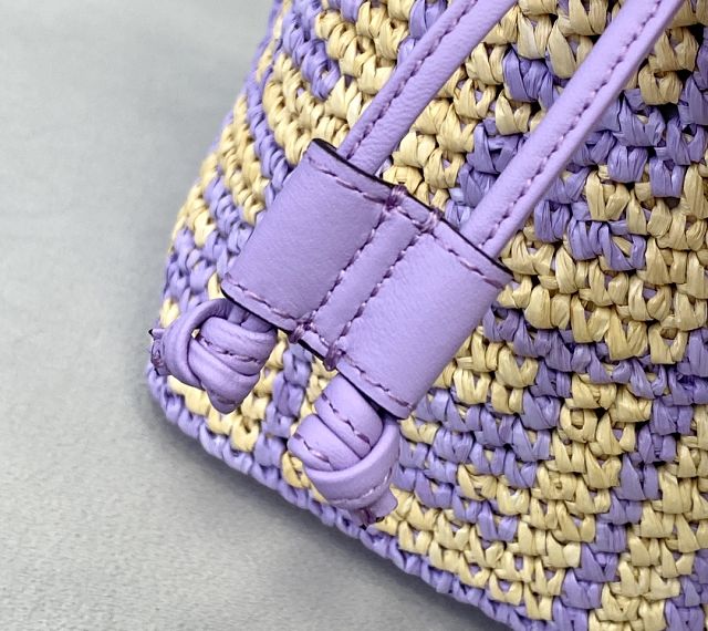 Fendi straw small mon tresor bucket bag 8BS010 purple