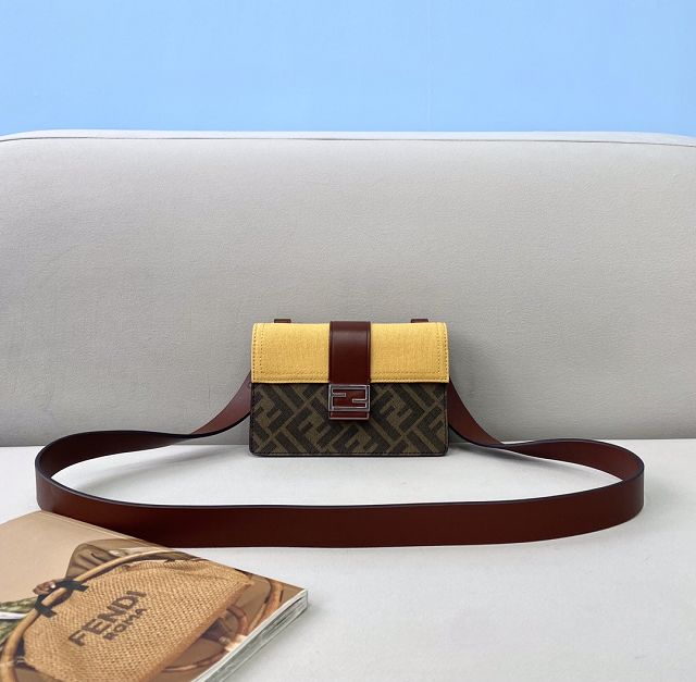 Fendi original canvas baguette pouch 7M0295 burgundy