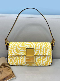 Fendi original canvas medium 1997 baguette bag 8BR792 yellow