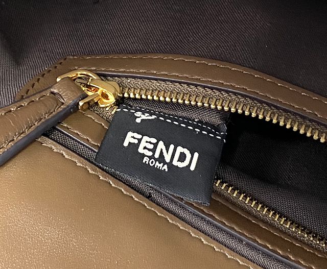 Fendi original lambskin large baguette bag 8BR795 dark coffee