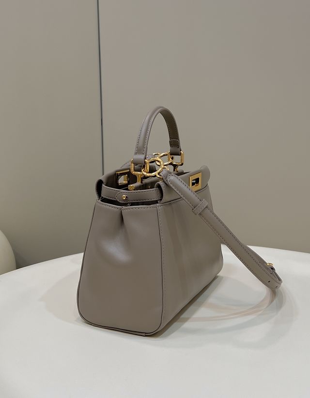 Fendi original lambskin small peekaboo bag 8BN244 light grey