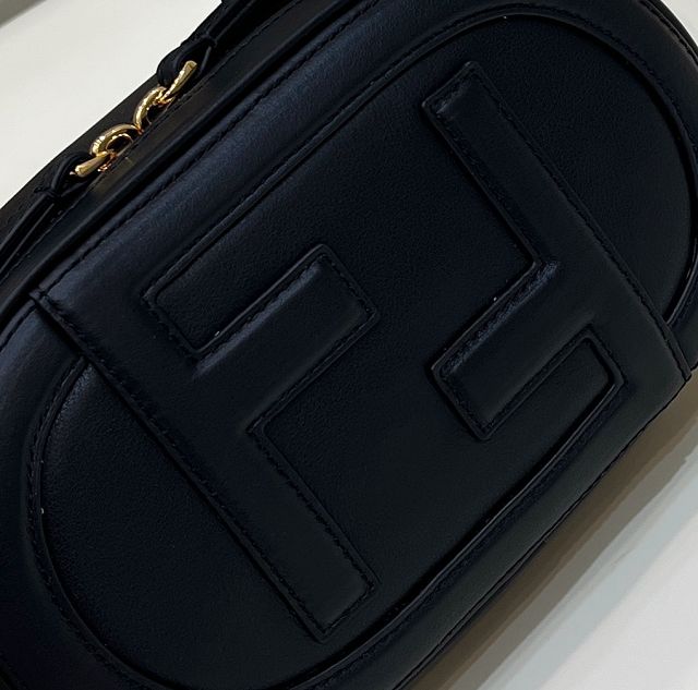 Fendi original calfskin O-Lock mini camera case 8BS058 black