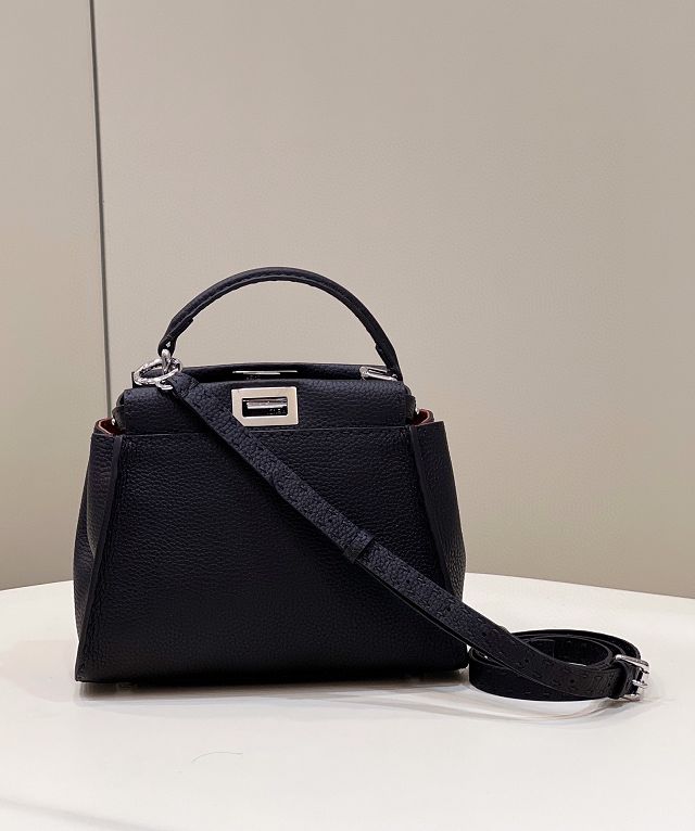 Fendi original grained calfskin small peekaboo bag 8BN244 black