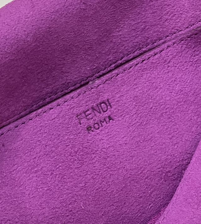 Fendi original fabric chain baguette bag 8BR793 purple