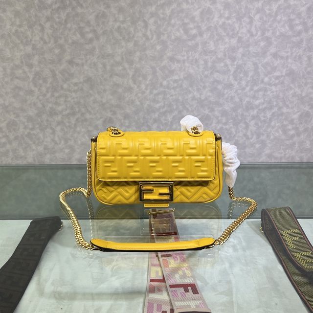 Fendi original lambskin chain baguette bag 8BR793 yellow