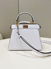 Fendi original lambskin mini peekaboo ISeeU bag 8BN335 white