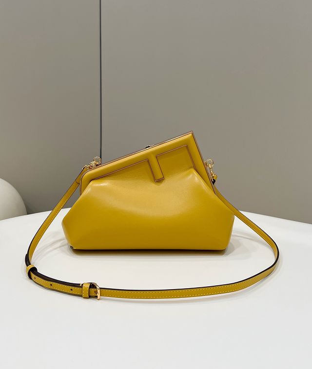 Fendi original lambskin small first bag 8BP129 yellow