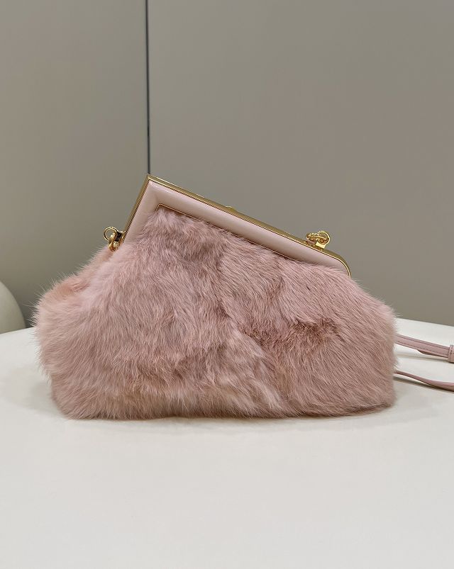 Fendi original mink fur small first bag 8BP129 pink