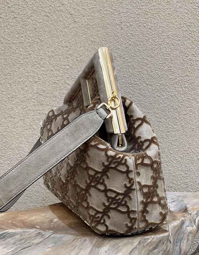 Fendi original suede medium first bag 8BP127 grey