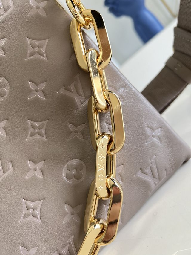 Louis vuitton original lambskin coussin mm bag M57783 grey