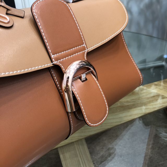 Delvaux original box calfskin brillant small bag AA0417 caramel&brown