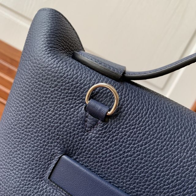 Hermes original togo leather kelly 2424 bag HH03699 navy blue