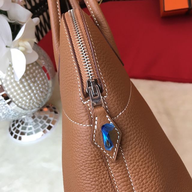 Hermes original togo leather medium bolide 31 bag B031 brown
