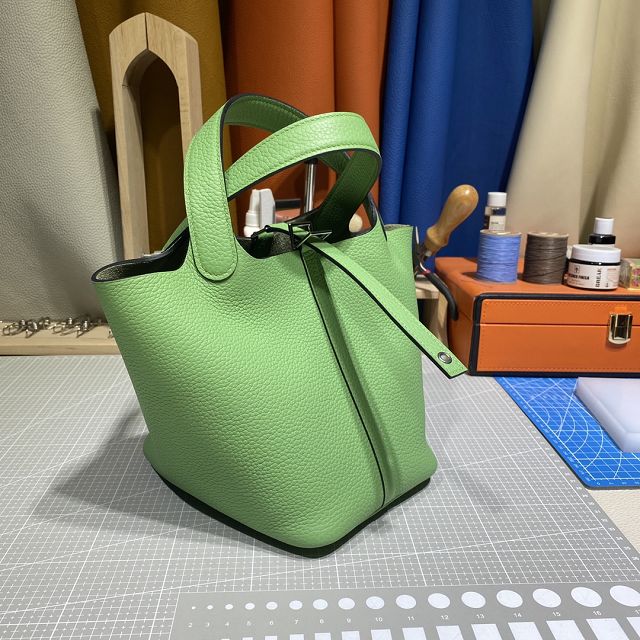 Hermes original togo leather picotin lock bag HP0022 vert criquet