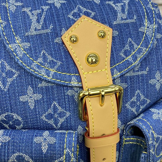 Louis vuitton original monogram small backpack M44461 blue