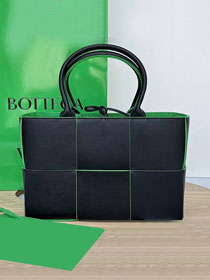 BV original grained calfskin small arco tote bag 652867 black&green