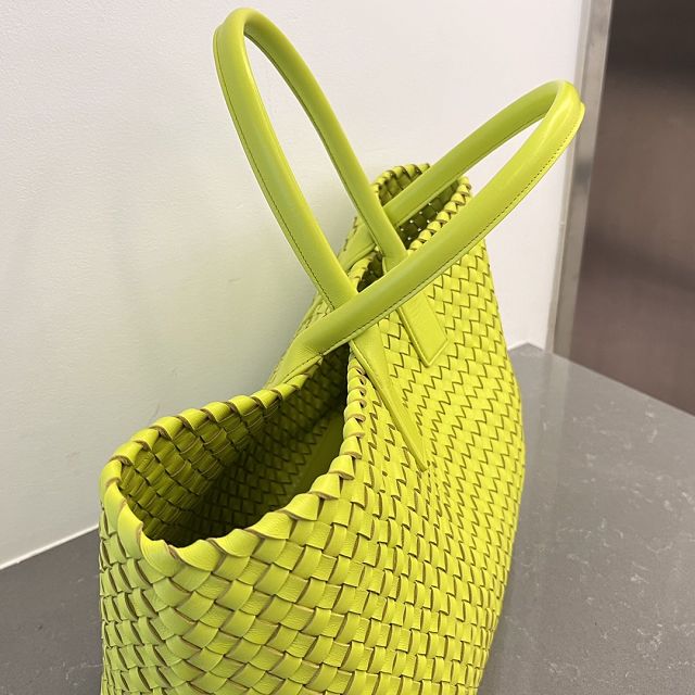 BV original lambskin large cabat tote bag 608811 acid kiwi