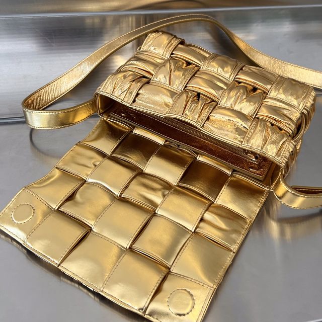 BV original calfskin cassette cross-body bag 717089 gold