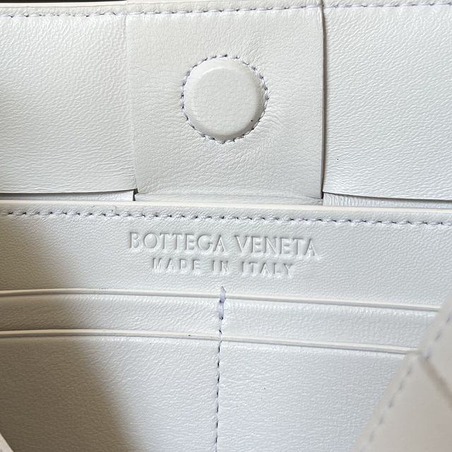 BV original calfskin cassette pouch on strap 730543 white