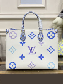 Louis vuitton original monogram canvas onthego MM M22975 blue