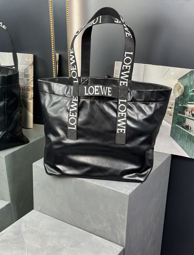 Loewe original calfskin fold shopper bag B507X23 black