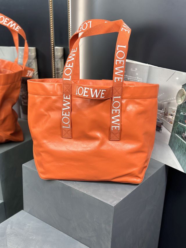 Loewe original calfskin fold shopper bag B507X23 orange