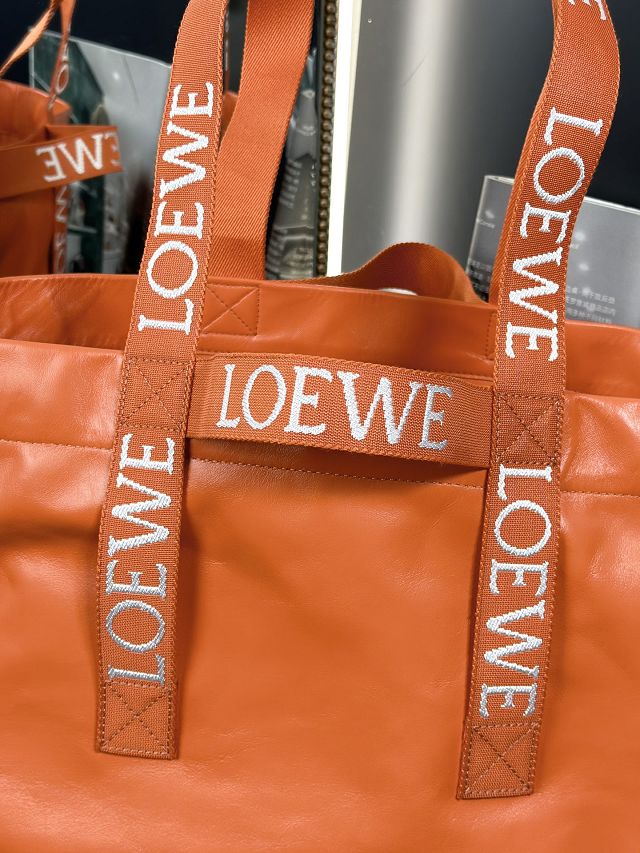 Loewe original calfskin fold shopper bag B507X23 orange
