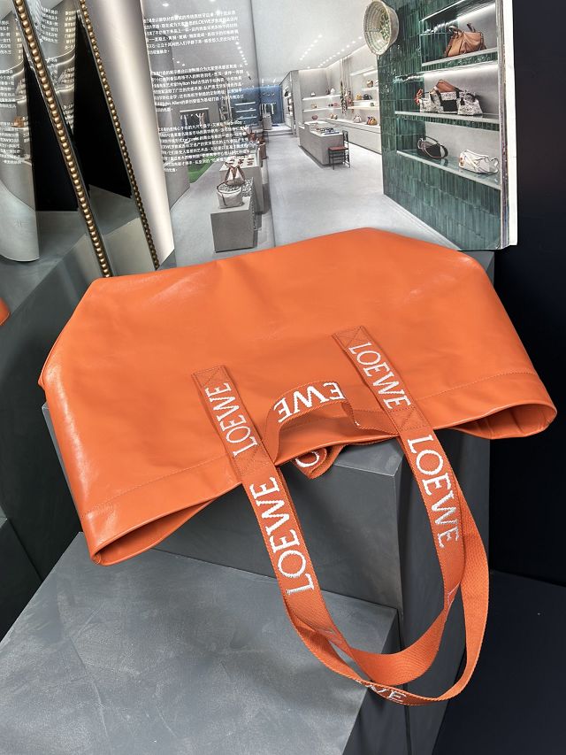 Loewe original calfskin fold shopper bag B507X23 orange