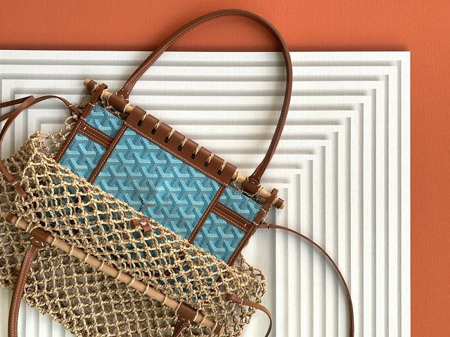 Goyard original raffia mesh aligre bag GY0122 blue