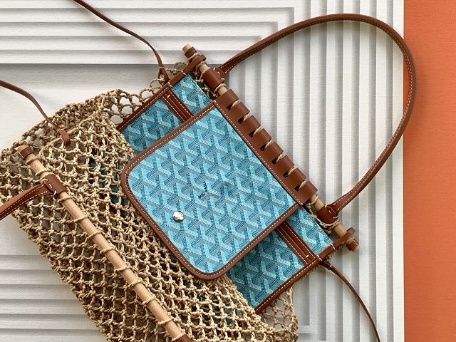 Goyard original raffia mesh aligre bag GY0122 blue