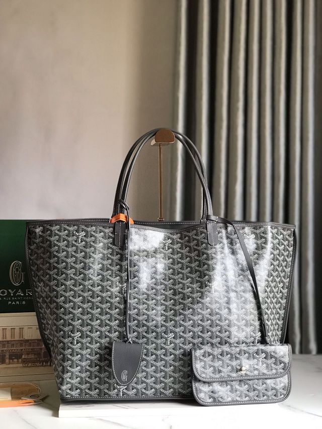 Goyard original calfskin&canvas reversible anjou GM bag GY0088 grey