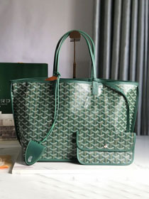 Goyard original calfskin&canvas reversible anjou PM bag GY0087 green