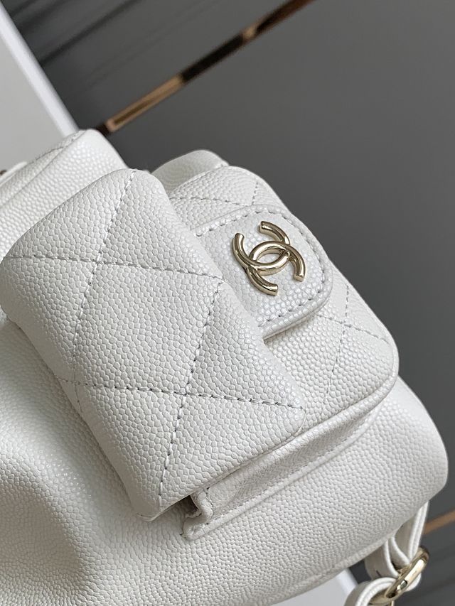 CC original grained calfskin backpack AS4398 white