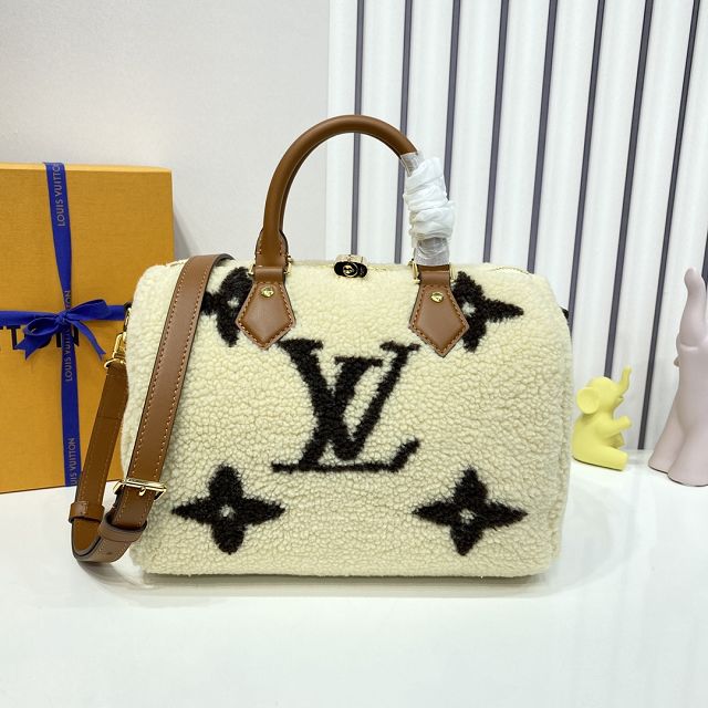 Louis vuitton original shearling speedy 25 M23468 white