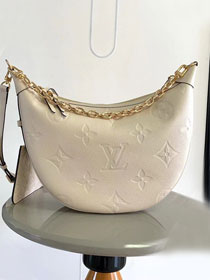 Louis vuitton original calfskin loop hobo bag M46739 white