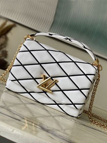 Louis vuitton original lambskin GO-14 medium handbag M22890 white