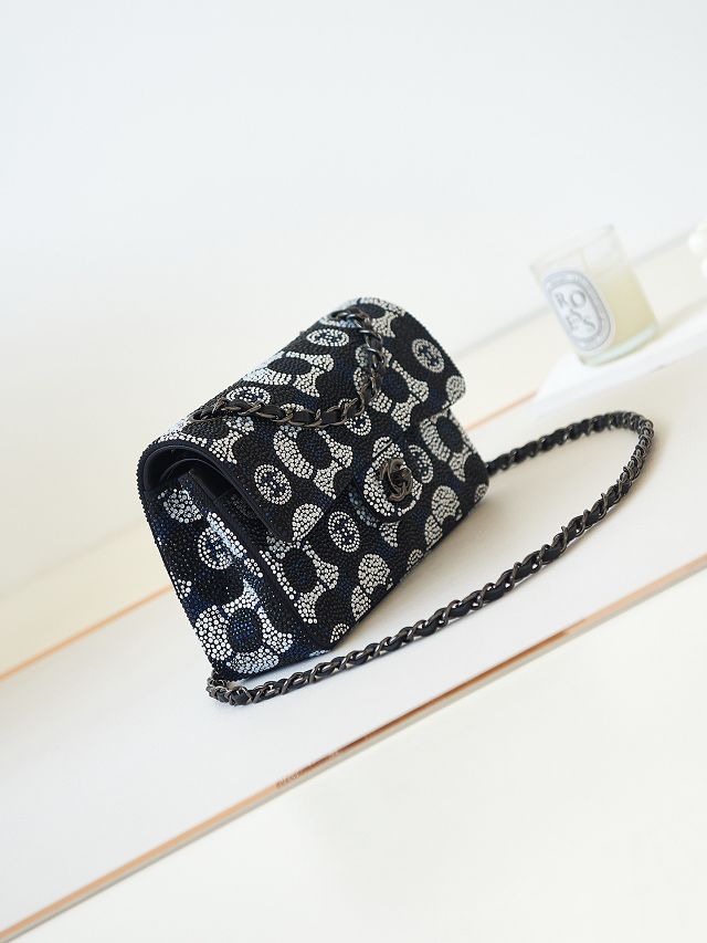 CC original sequins medium flap bag AS4298 black&blue