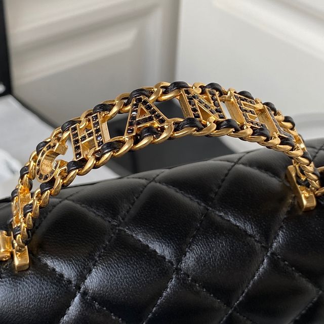 2024 CC original lambskin top handle flap bag AS4362 black