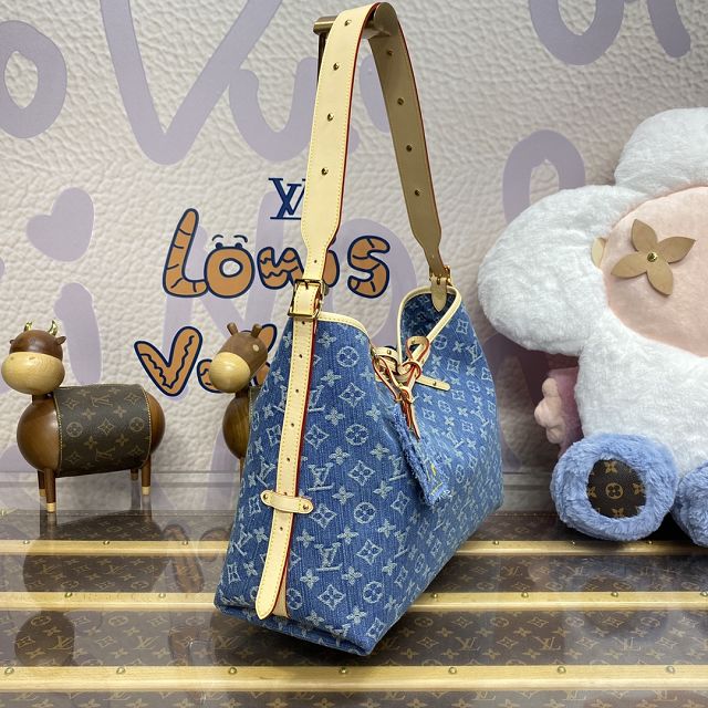 Louis vuitton original denim carryAll MM M46855 blue